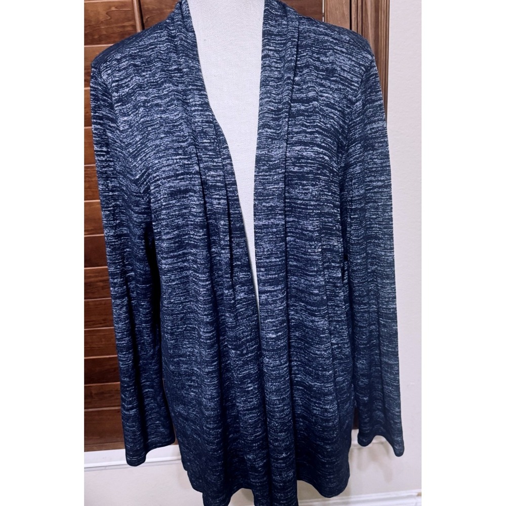 Workshop Republic Clothing Navy Space Dye Open Front Cardigan XL Cinched Back